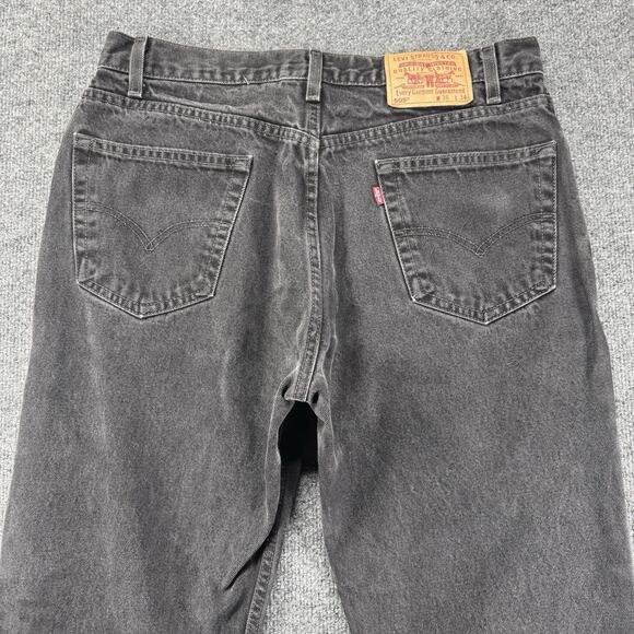 Vintage Levis Jeans Mens 36x34 Black 505 Straight Leg USA Made Y2K (FITS 34x32) - Picture 1 of 12